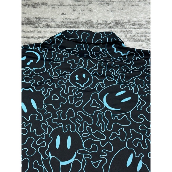 Bad Birdie Bound Polo Shirt Mens Large Black Smiley Face Performance Golf - Picture 9 of 11